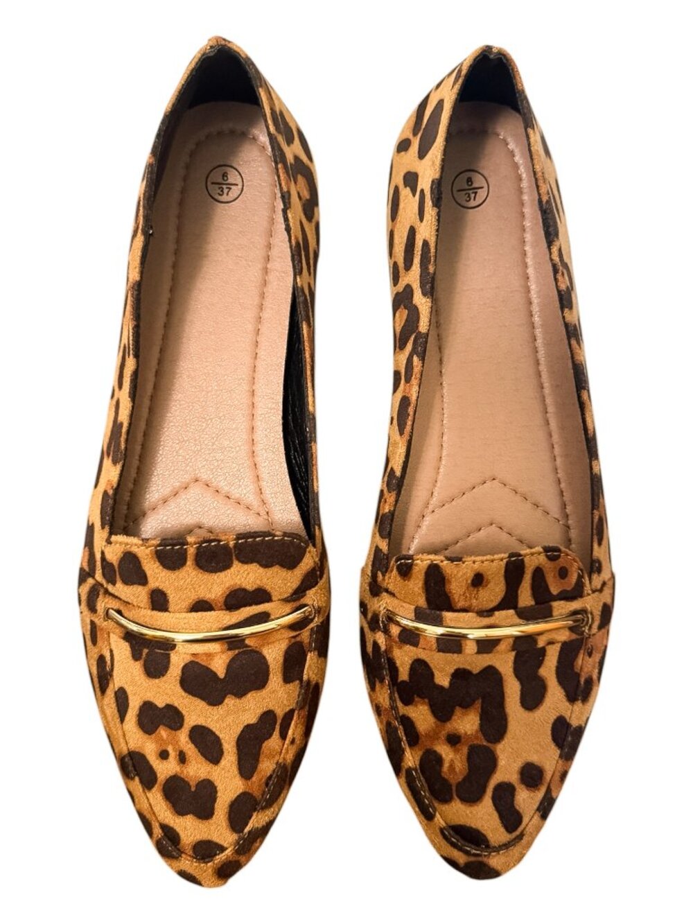 NWT Leopard Print Loafer Suede Flat‎ Shoe Women's Size 6